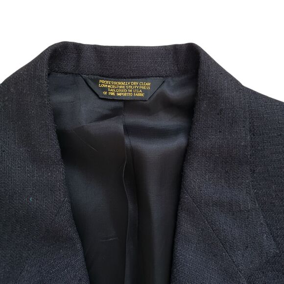 Vintage Nino Cerruti Rue Royal Wool Blazer Jacket Mens 42 Black Sport Coat - Picture 11 of 12